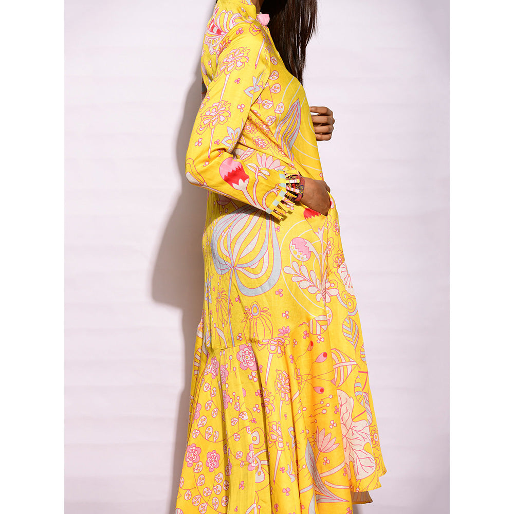 Swati Vijaivargie In Bloom Yellow Jaal Printed Dress