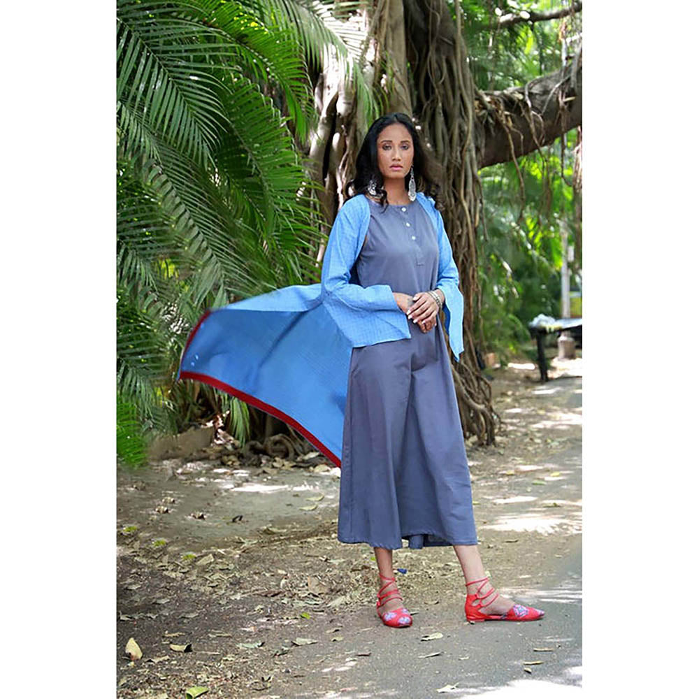 Taraasi Handloom Cotton Gray Dress