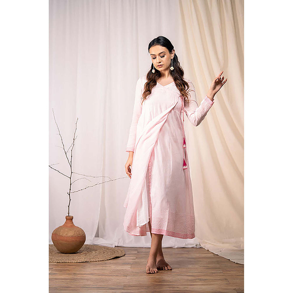 Taraasi Wrap Me In' Baby Pink Mulmul Cotton Dress