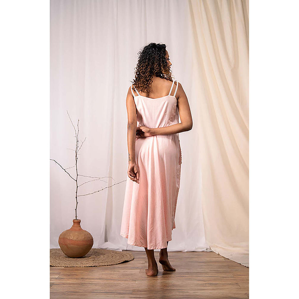 Taraasi Budding Beauty' Blush Pink Mulmul Cotton Dress