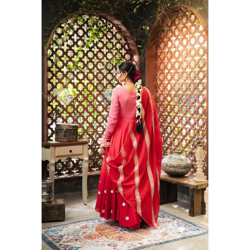 Taraasi Maroon Mulmul Cotton Dupatta