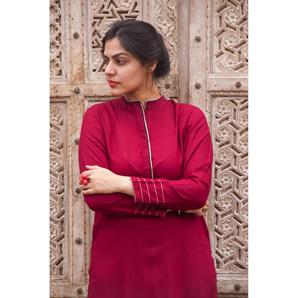 Taraasi THE BACK DRAMA' Cambric Kurta