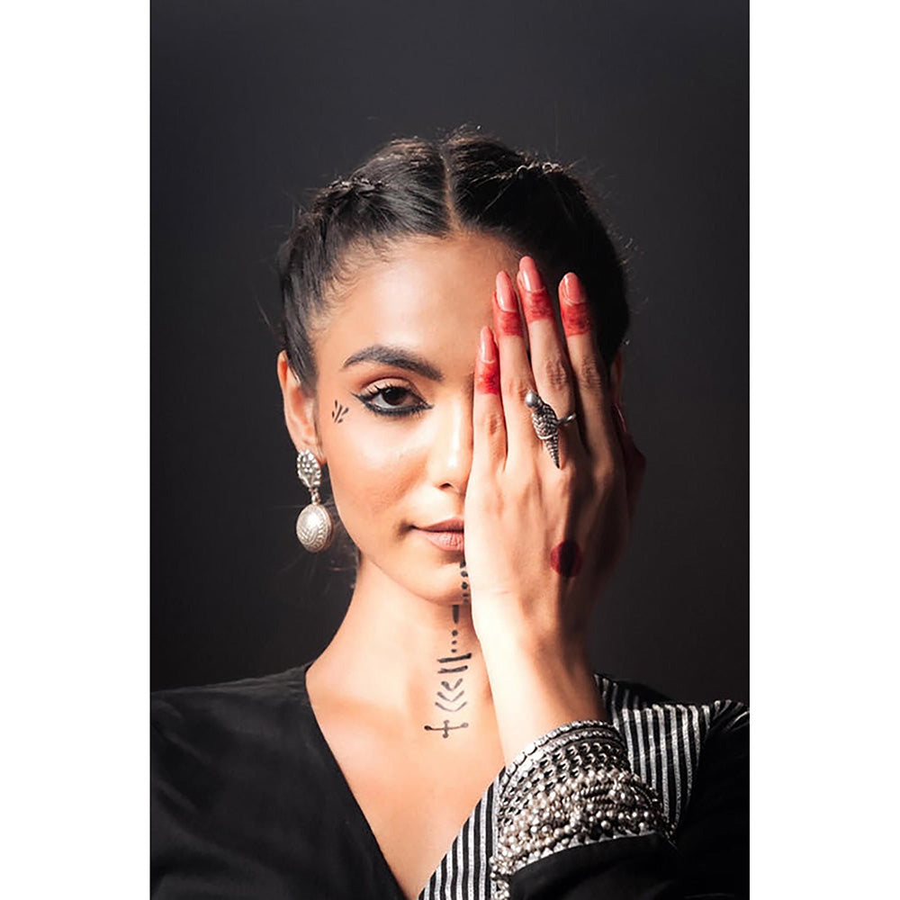 Taraasi Husnara Black Mulmul Cotton Kalidar Ghaghara Skirt