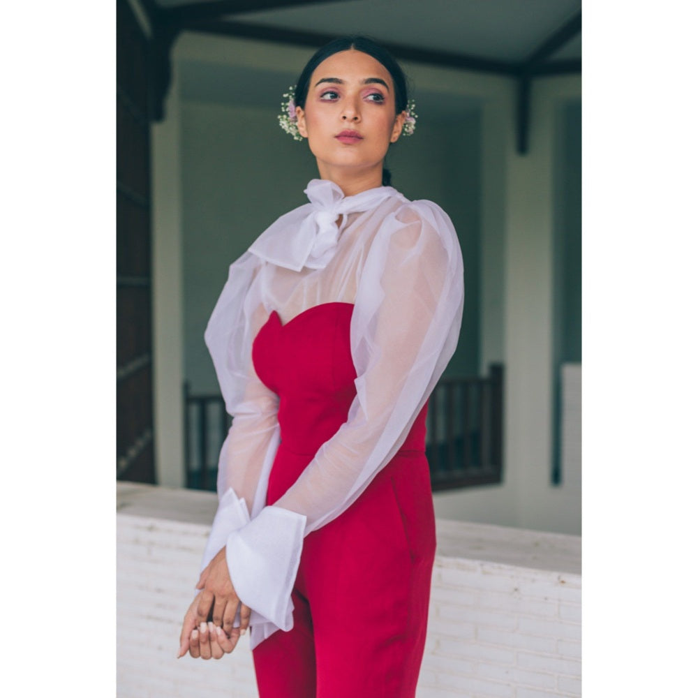 Tarini Vij Cinder & Dove Red Jumpsuit (Set of 2)