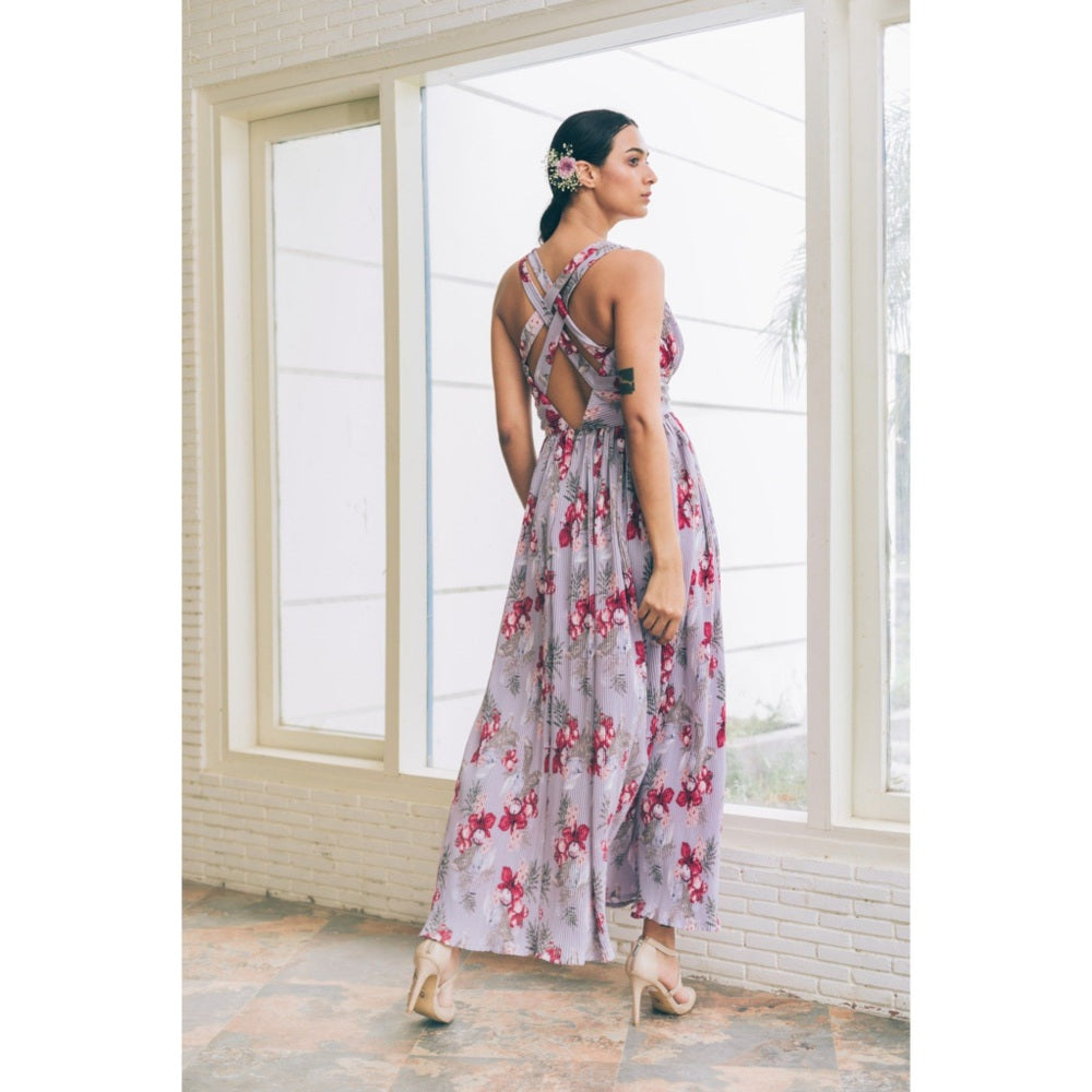 Tarini Vij Maeve Grey Maxi Dress