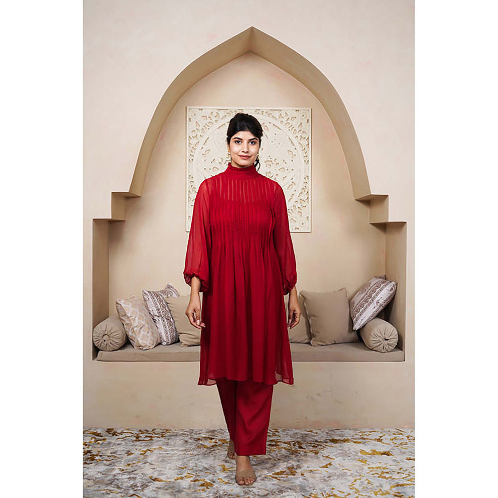 Taro India Crimson Red Co-Ord