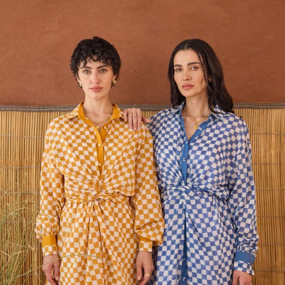 Taro India Indigo Breeze Knee Length Shirt Dress