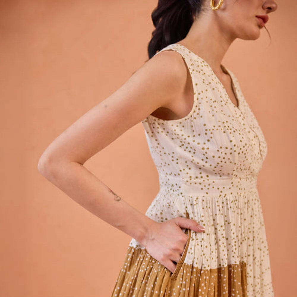 Taro India Coconut Dust Midi Dress