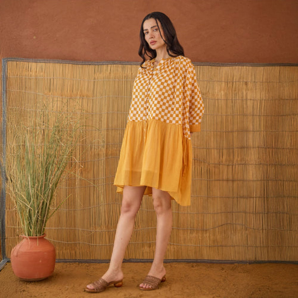 Taro India Honey Drift Mini Shirt Dress