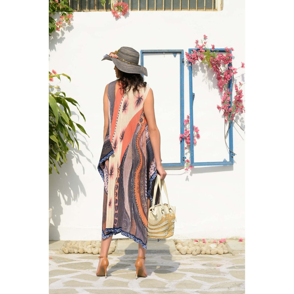 TASUVURE Multi-Colour Bohemian Printed Midi Dress