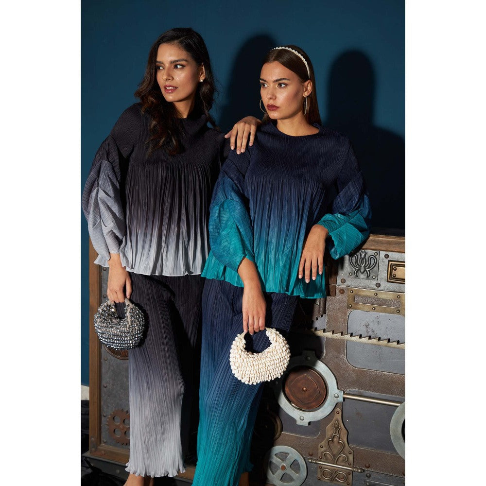 TASUVURE Grey Rylie Ruffle Ombre Co-Ord (Set of 2)