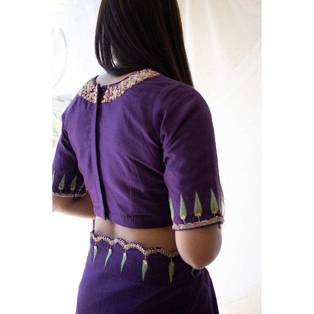 Tatwa Designs Purple Raat Chandani Chanderi Blouse