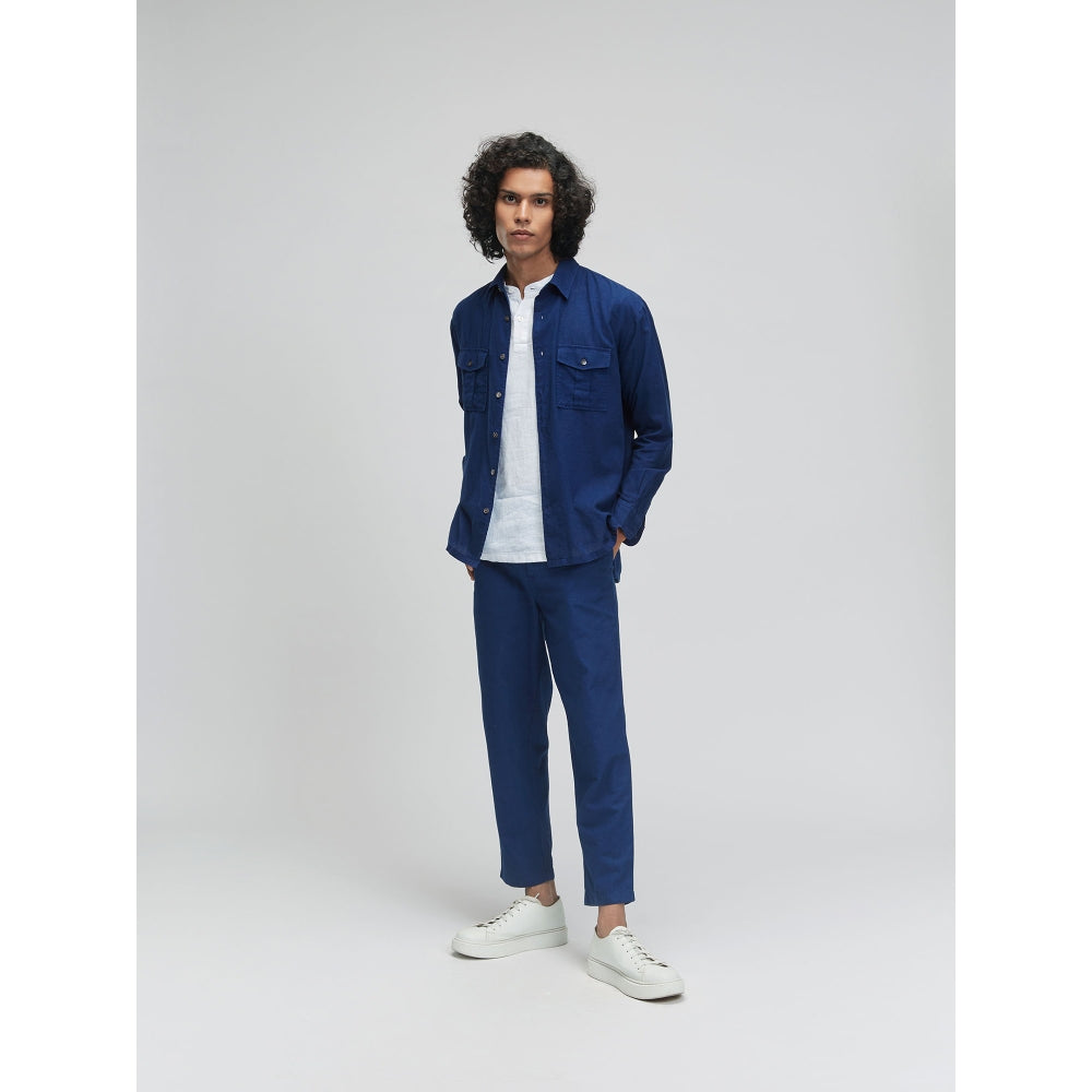 TERRA LUNA Bellatrix Blue Casual Shirt