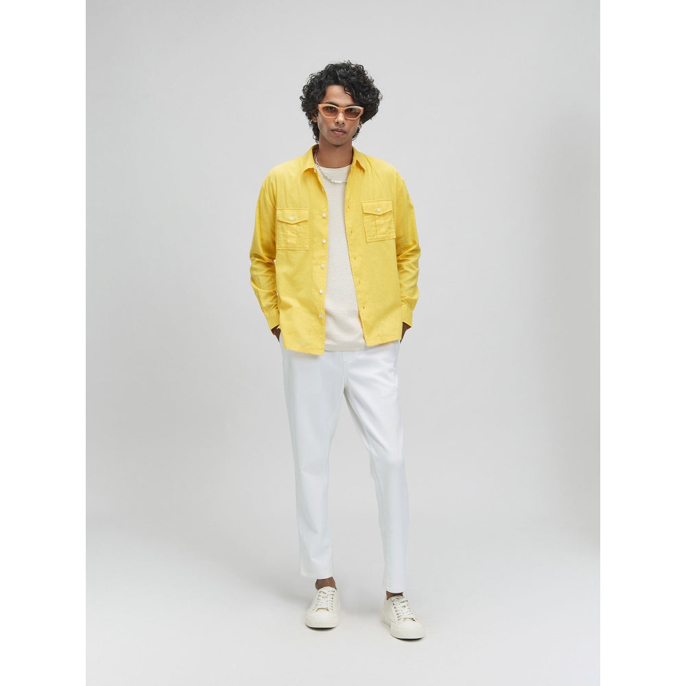 TERRA LUNA Bellatrix Solar Yellow Casual Shirt