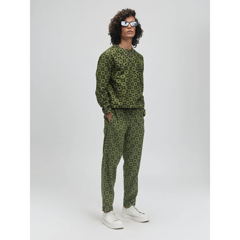TERRA LUNA Bestla Mega Moon Bloom Olive Sweatshirt