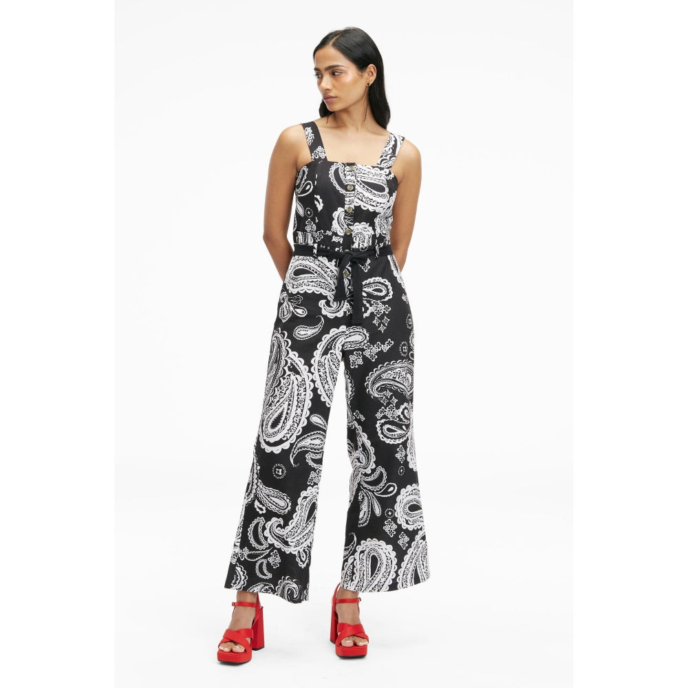 TERRA LUNA Women's Elara 100% Linen Jumpsuit with Belt (Set of 2)