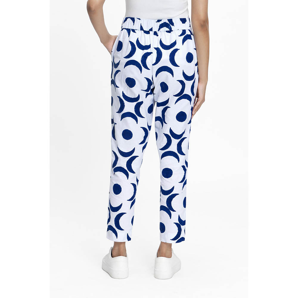 TERRA LUNA White Printed Doda Pant