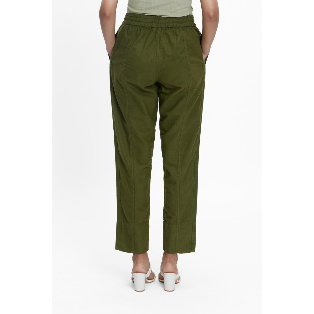 TERRA LUNA Olive Solid/Plain Naipan Pant