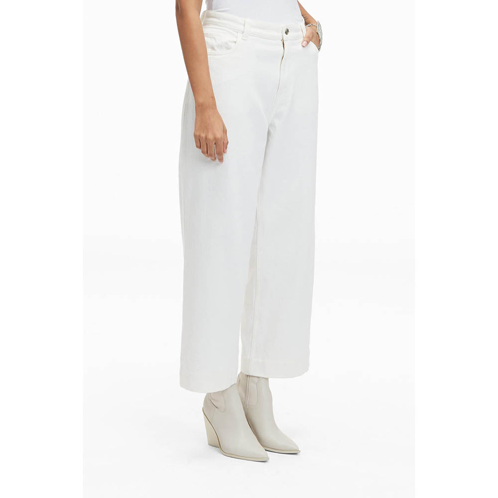 TERRA LUNA White Solid/Plain Avalon Pant