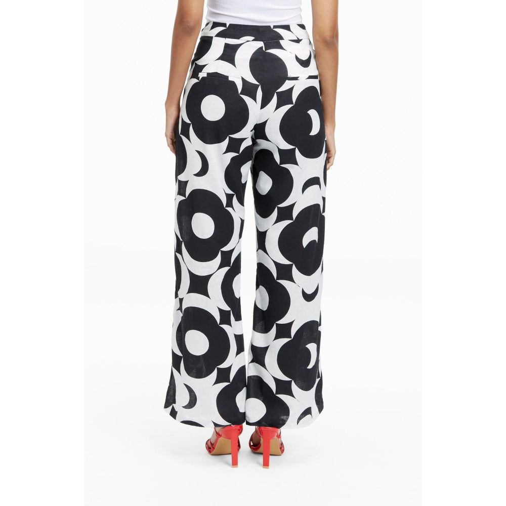 TERRA LUNA Black Printed Nova Pant