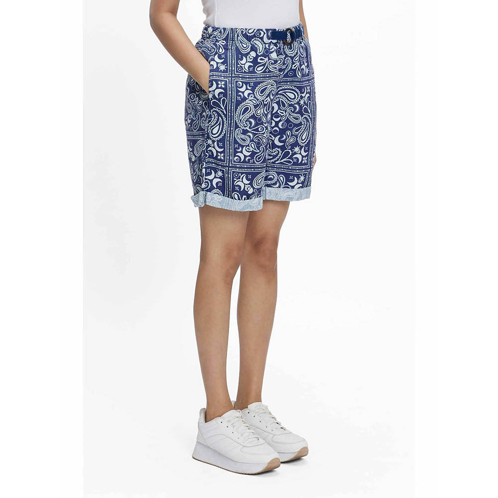 TERRA LUNA SEASEE Blue Paisley Shorts