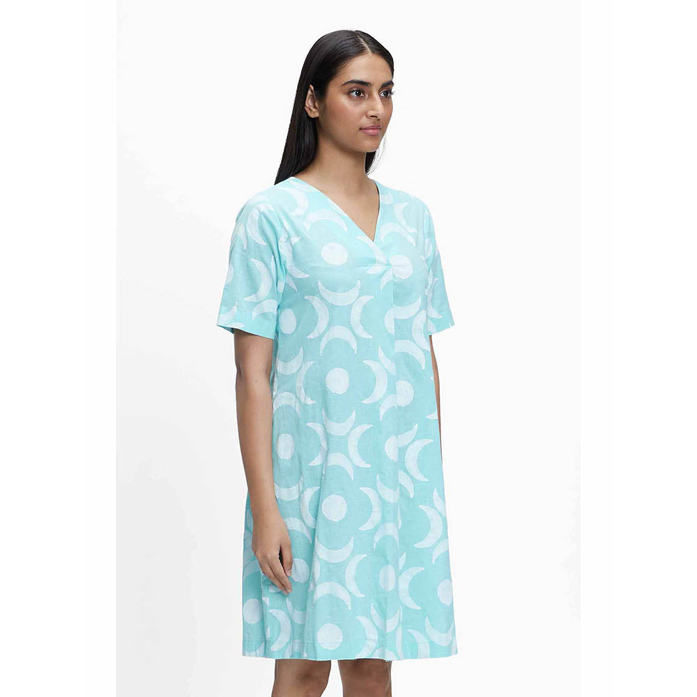 TERRA LUNA Grace Blue Printed Dress