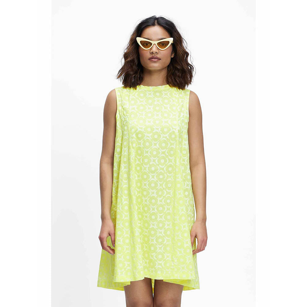TERRA LUNA Polaris Yellow Printed Dress