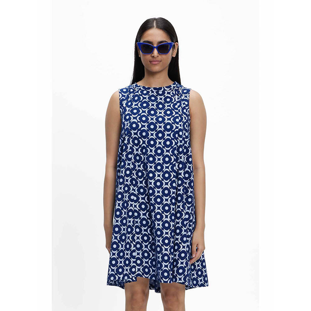 TERRA LUNA Polaris Blue Printed Dress