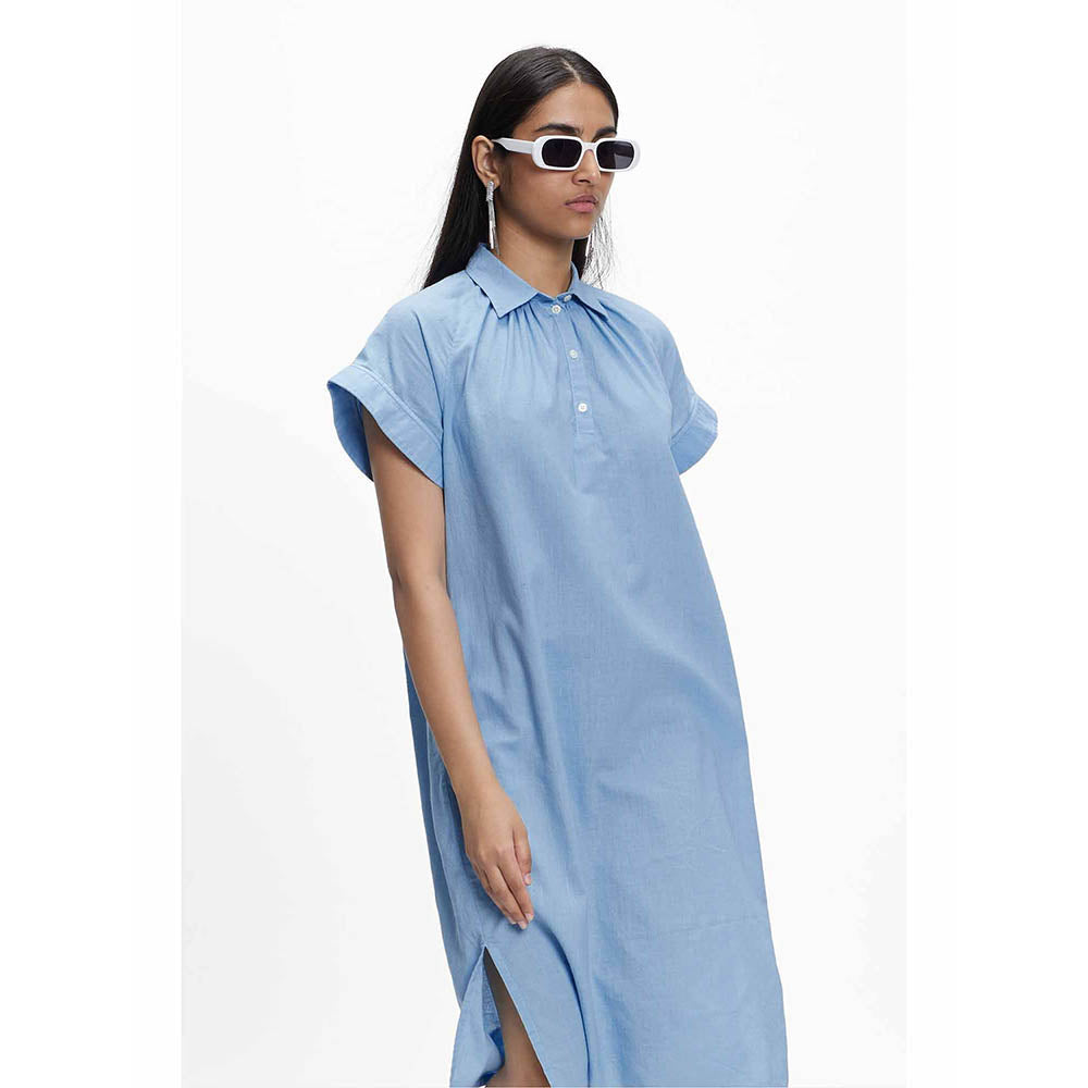 TERRA LUNA Leela Blue Solid Dress