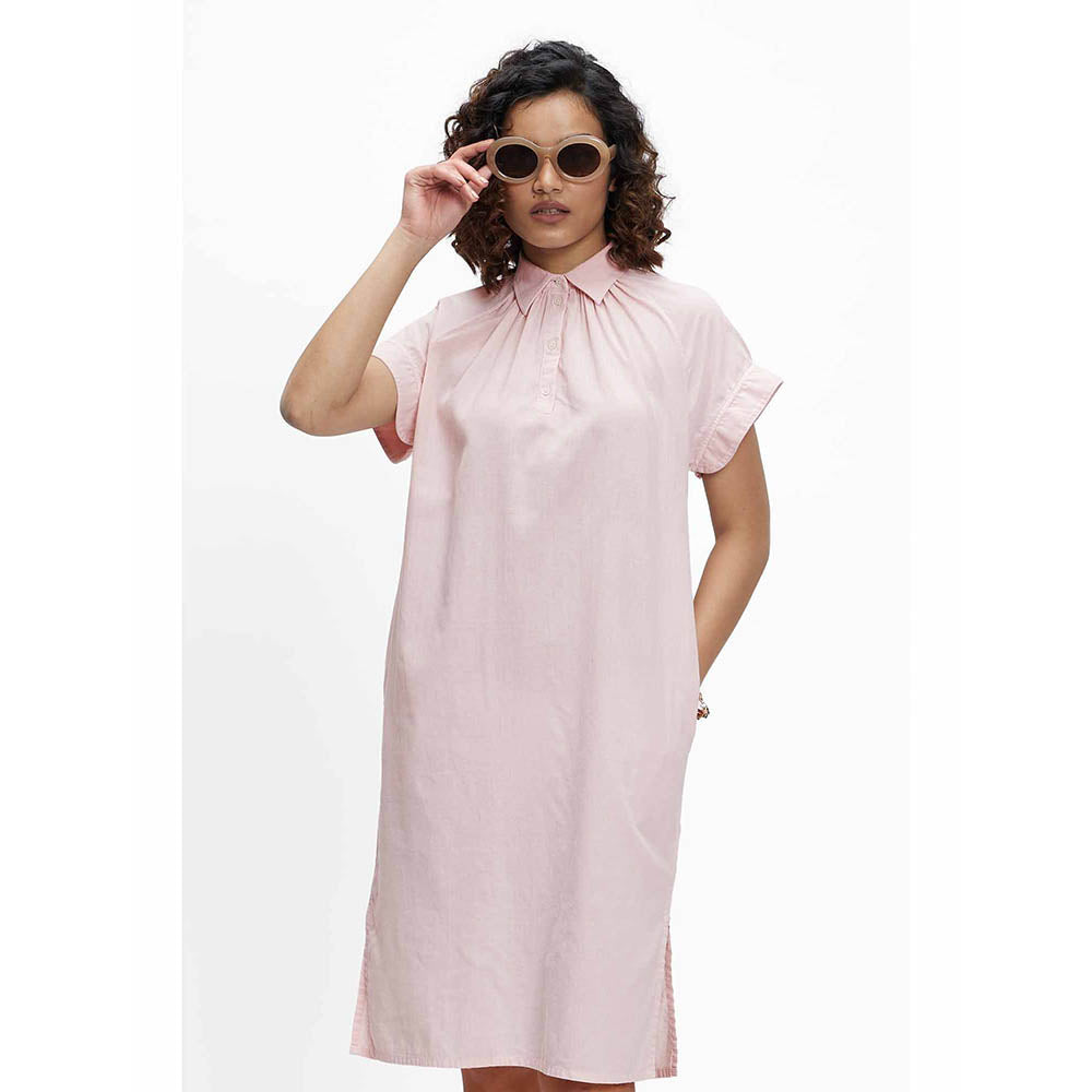 TERRA LUNA Leela Pink Solid Dress