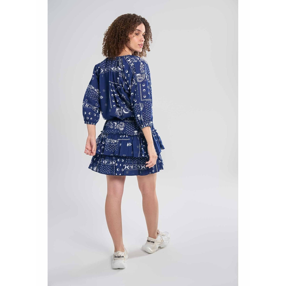 TERRA LUNA Belle Blue Printed Dress