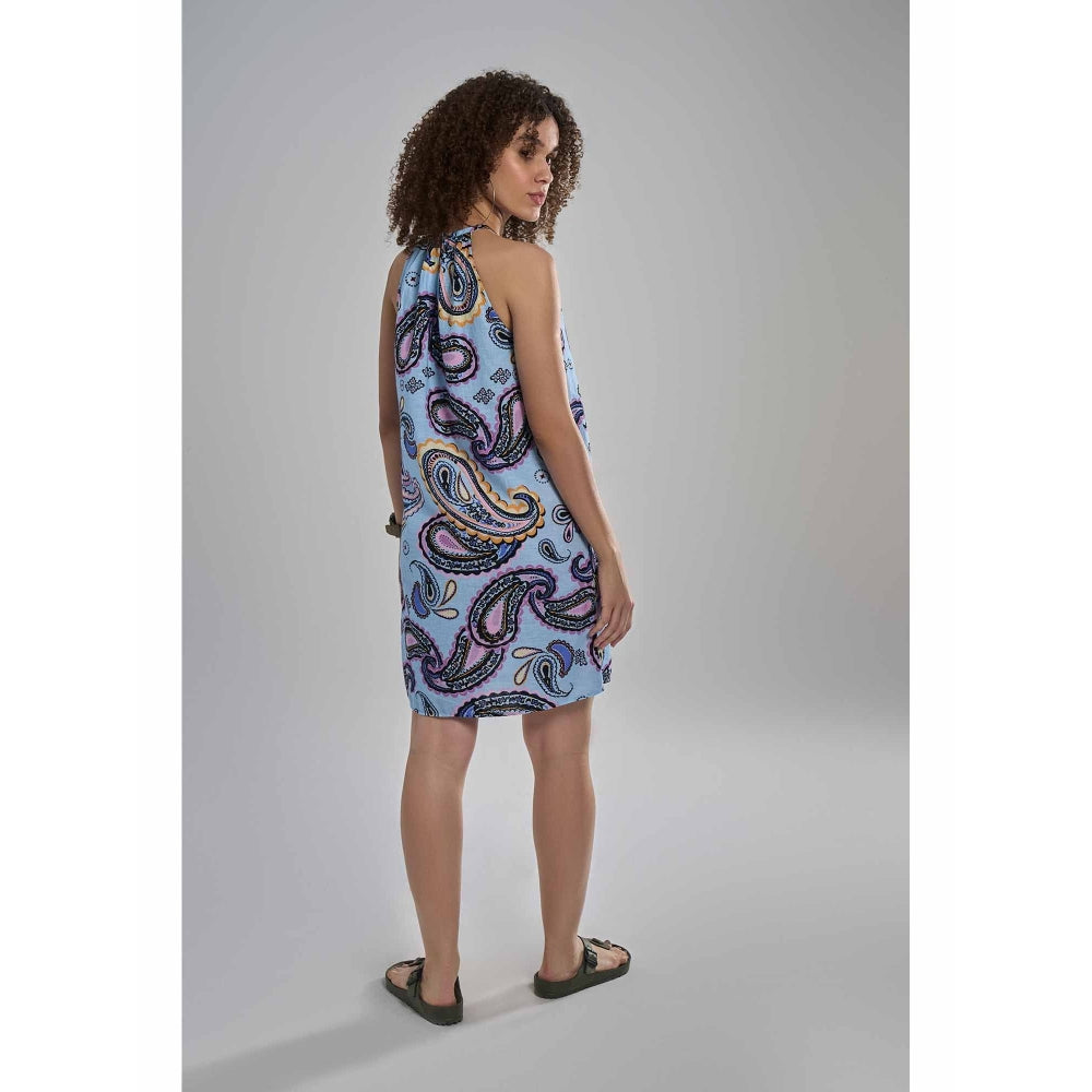 TERRA LUNA Saba Blue Paisley Dress