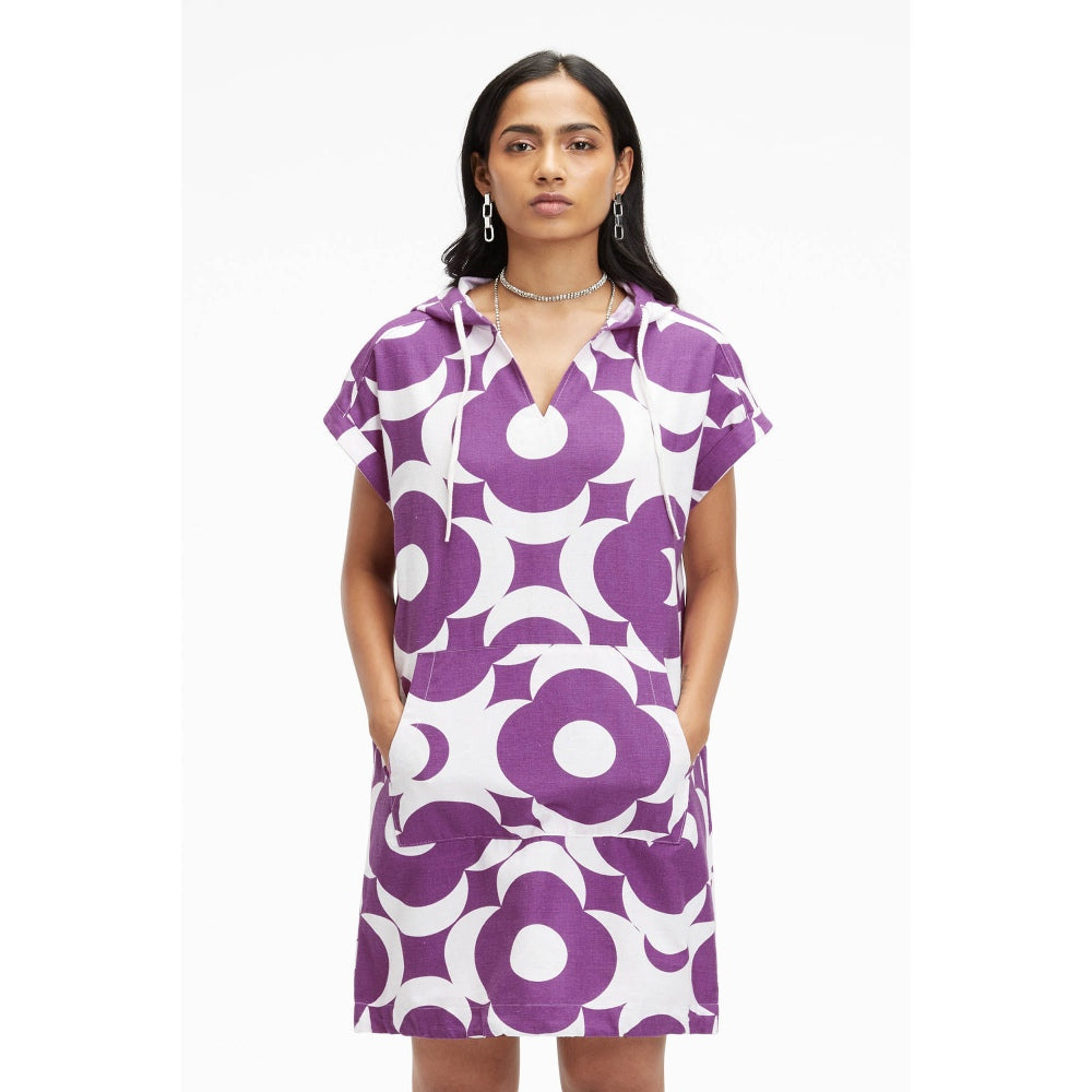TERRA LUNA Omnia Purple Printed Dress