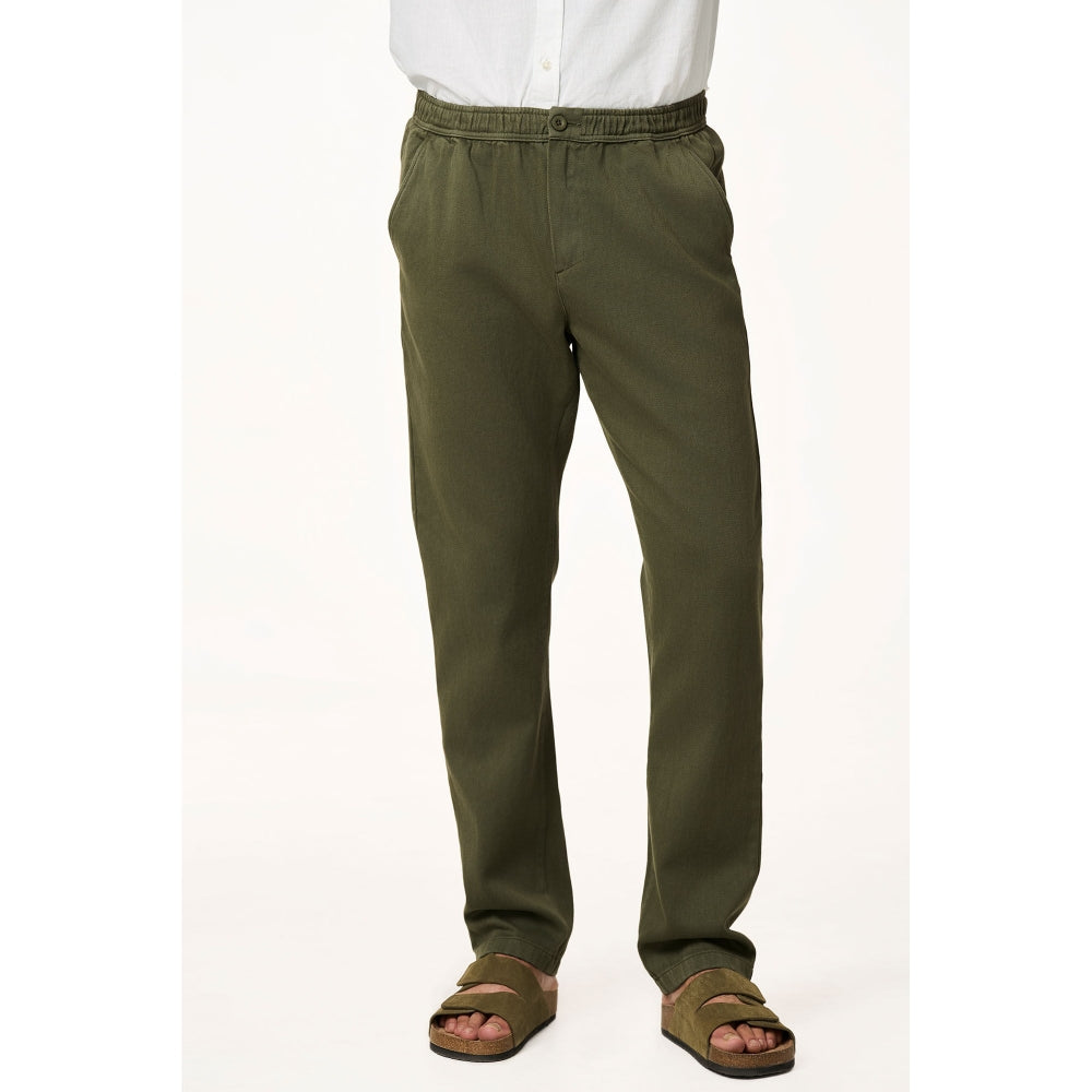 TERRA LUNA Green Solid Relaxed Fit Trouser