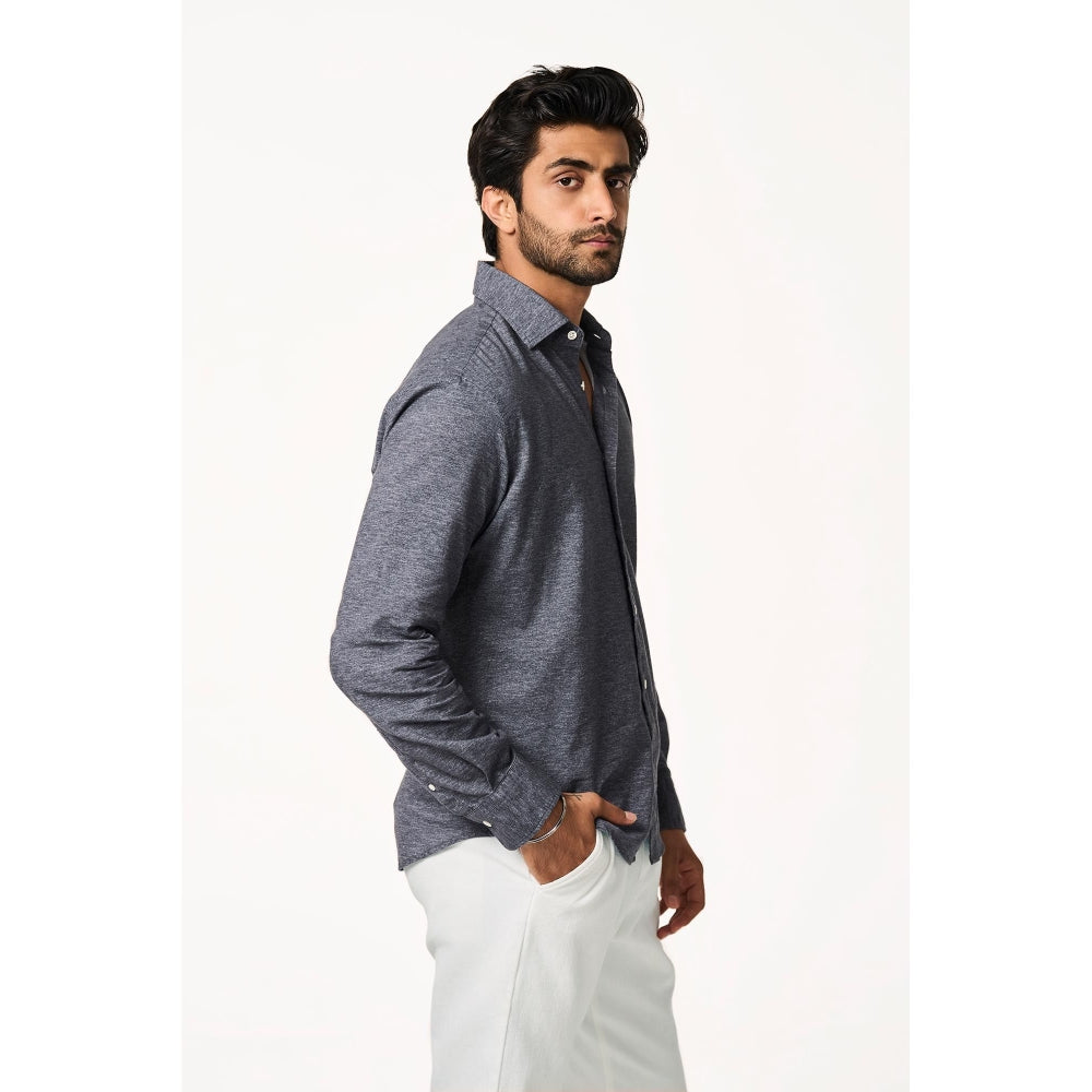 TERRA LUNA Cristo Full Sleeves Grey Shirt