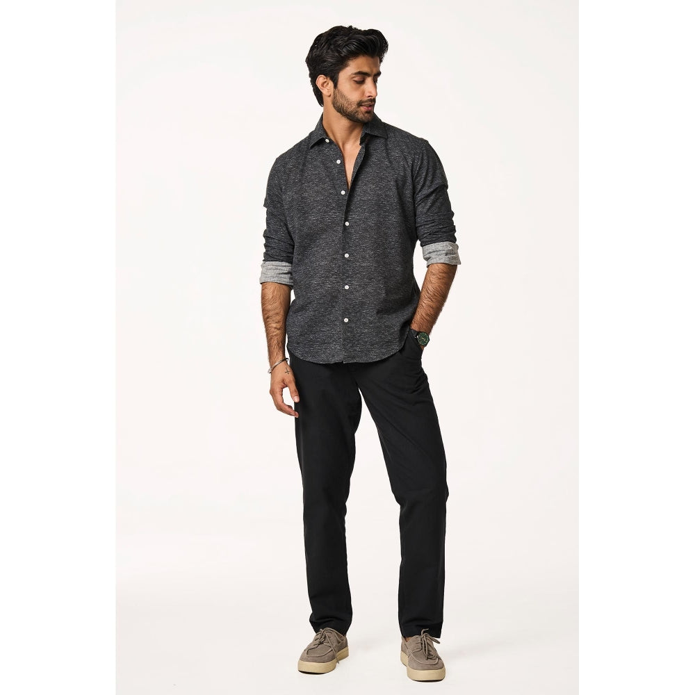 TERRA LUNA Cristo Full Sleeves Charcoal Shirt