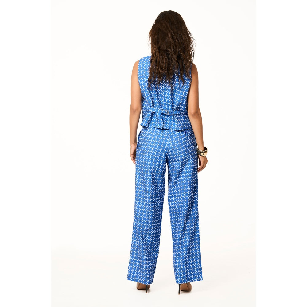 TERRA LUNA Blue Delphi Monogram Trouser