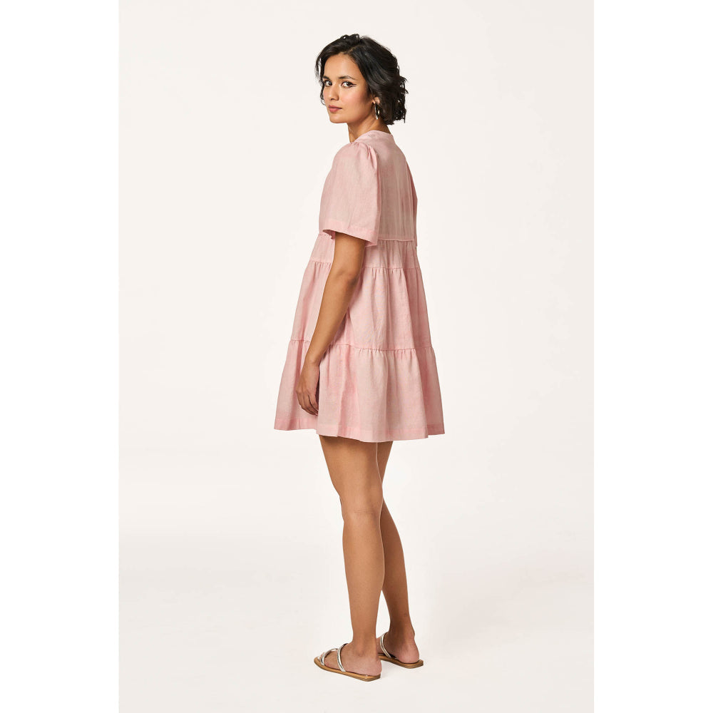 TERRA LUNA Women Pink Bree Marine Art Sunrise Pink Dress