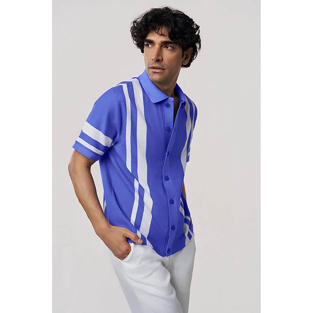 TERRA LUNA Blue Palma Organic Cotton Casual Shirt