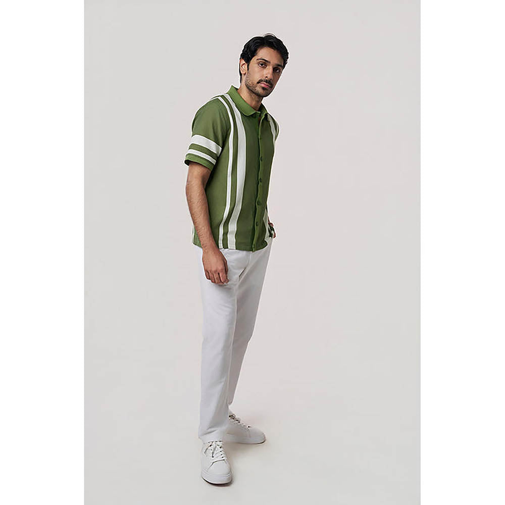 TERRA LUNA Olive Palma Organic Cotton Casual Shirt