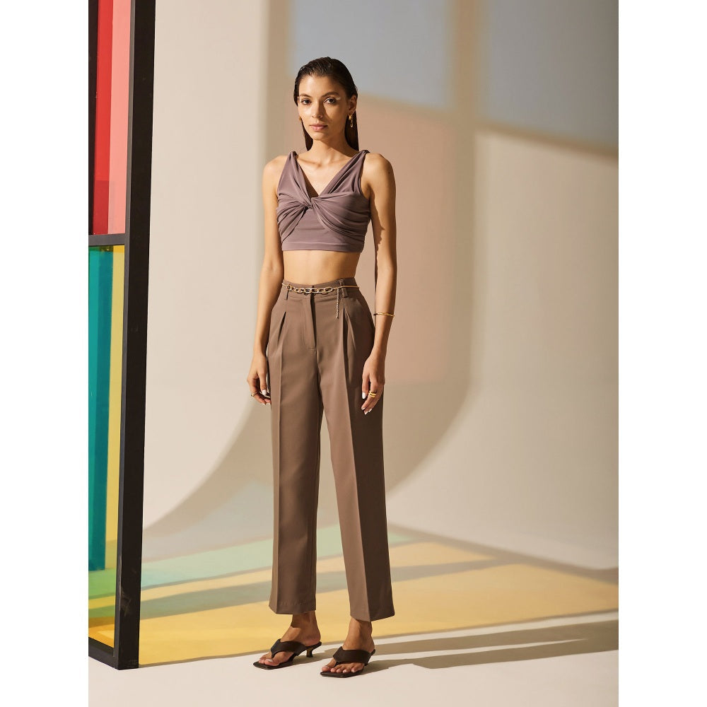 The Dapper Lady Bronze Knot Top - Brown