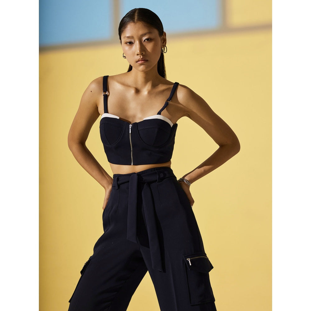 The Dapper Lady Twilight Crop Bustier - Blue