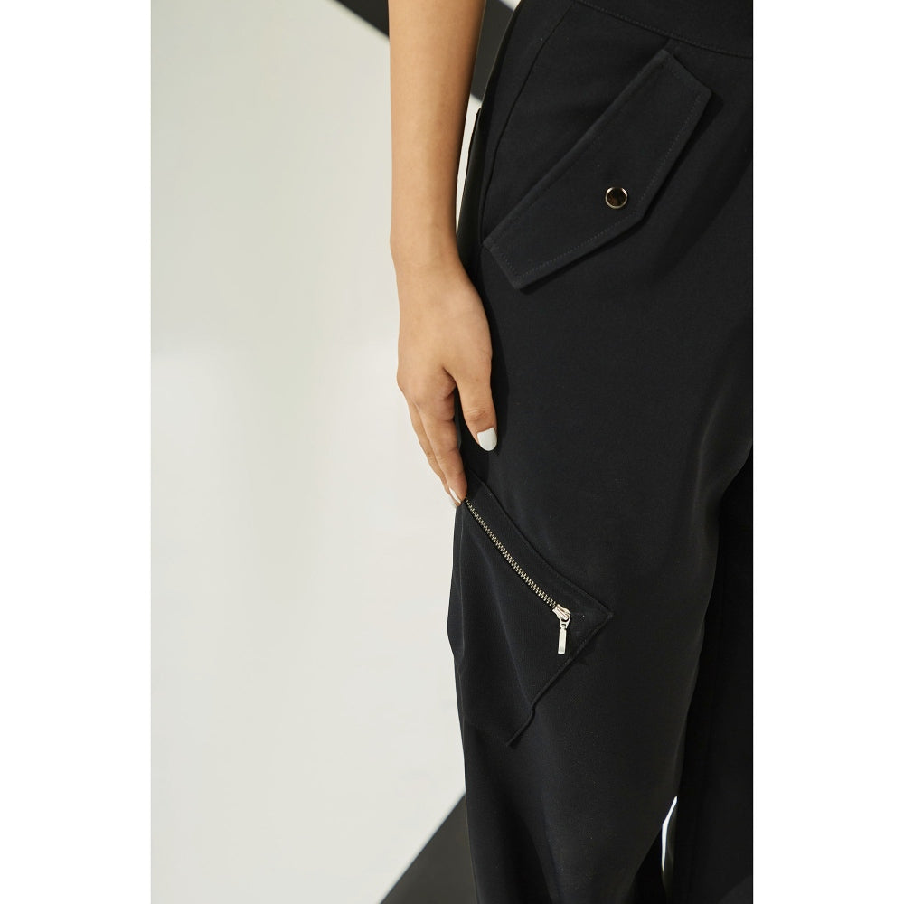 The Dapper Lady Astral Tie-Up Joggers - Black