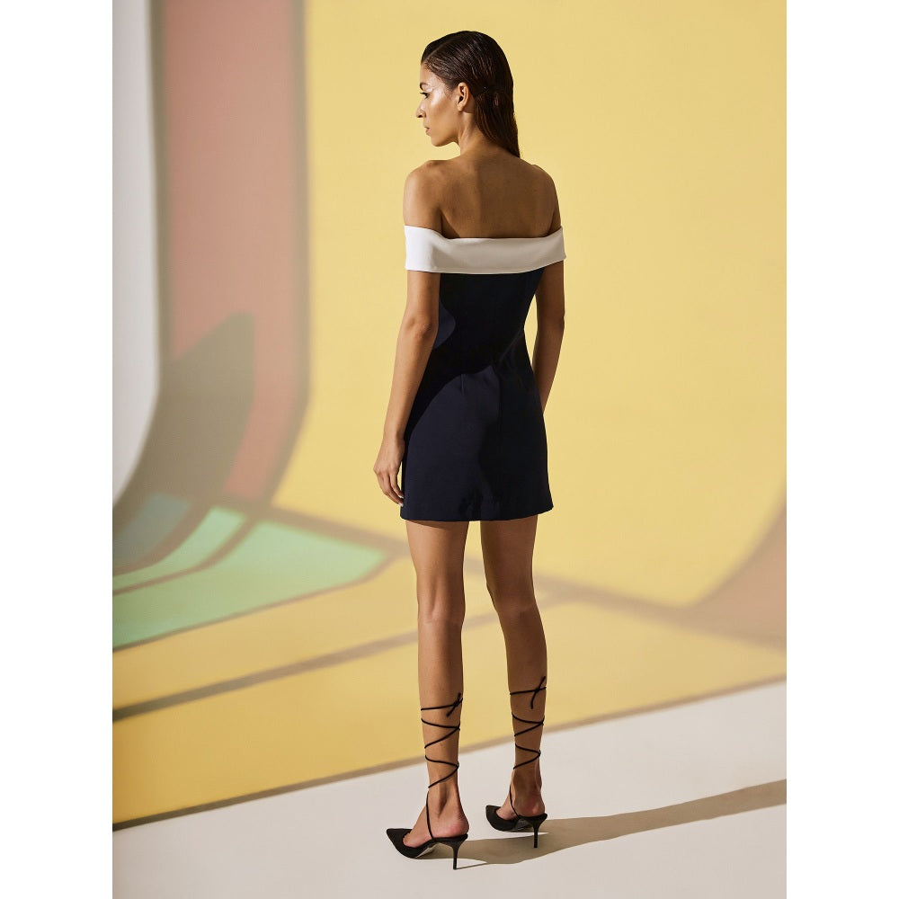 The Dapper Lady Twilight Zipped Dress - Blue