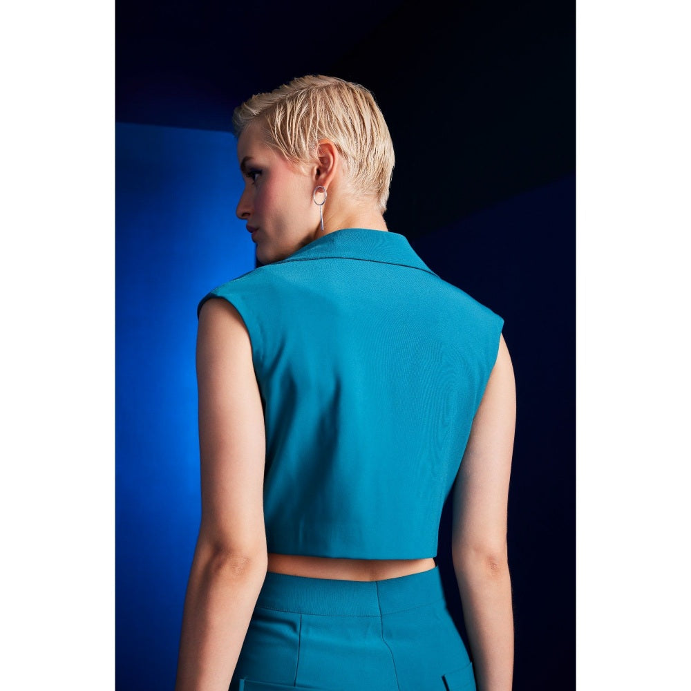 The Dapper Lady Cairo Teal Solid Coat