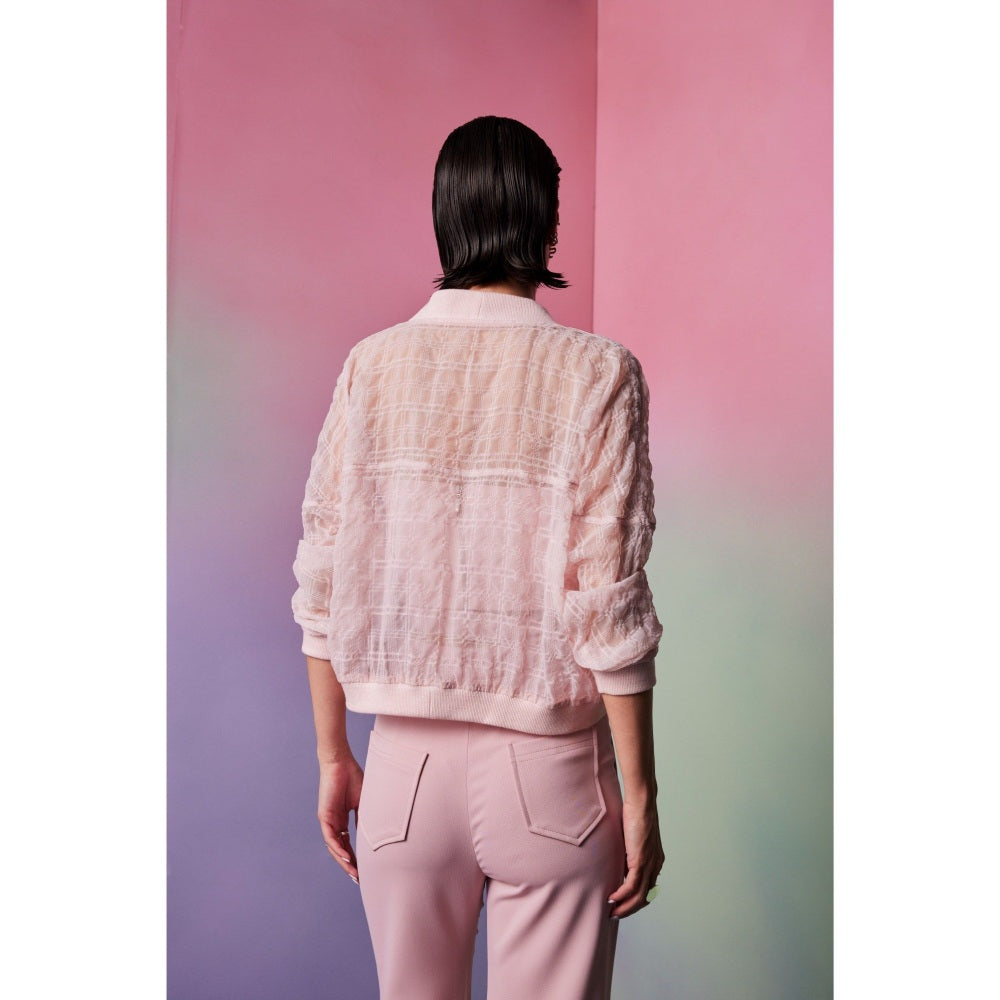 The Dapper Lady Oslo Pink Checks Crop Jacket