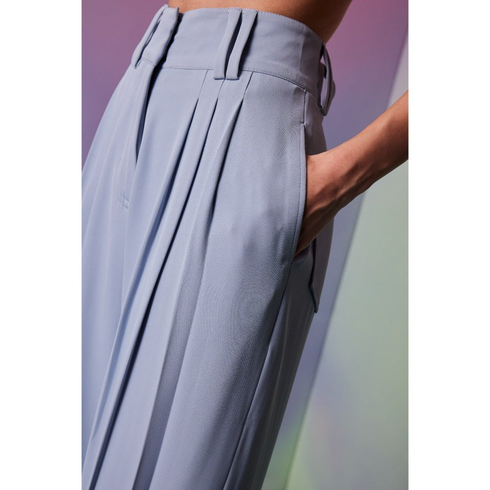 The Dapper Lady Sydney Blue Solid Pant