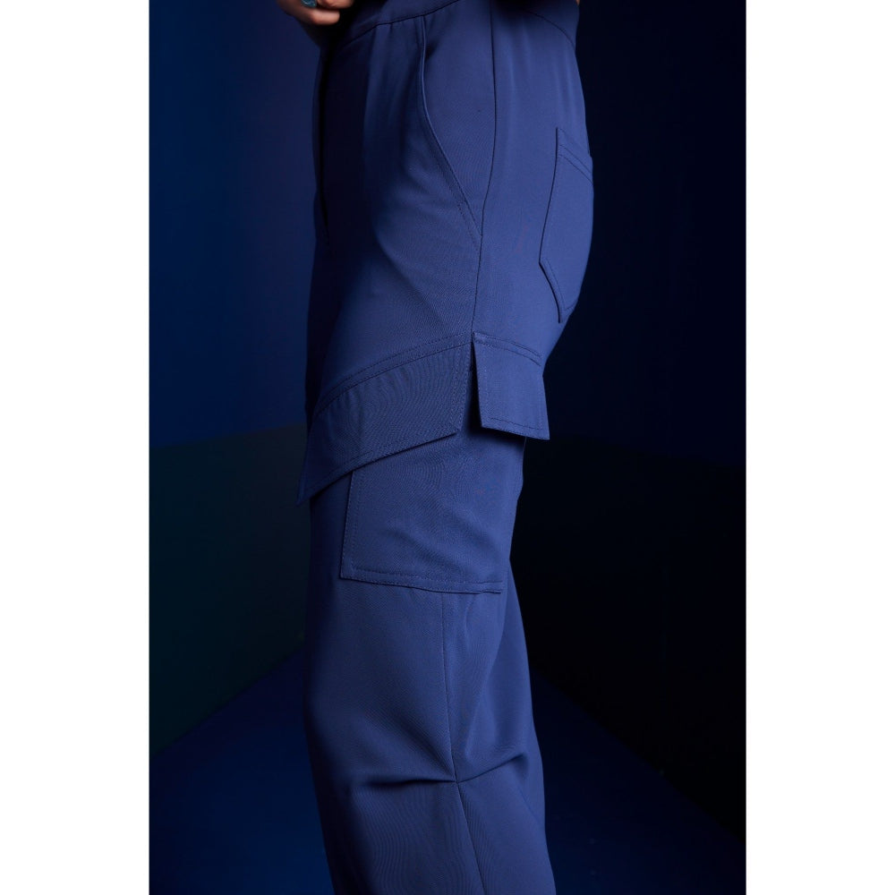 The Dapper Lady Seoul Navy Blue Solid Pant