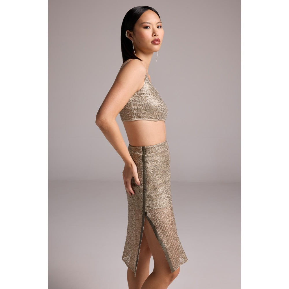 The Dapper Lady Olive Knee Lenght Skirt