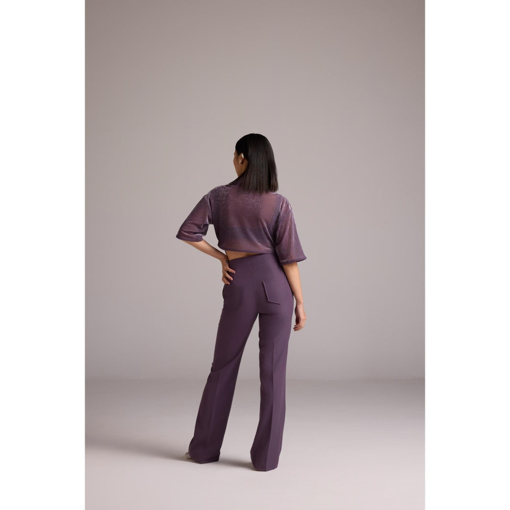 The Dapper Lady Purple Aria Flared Pant